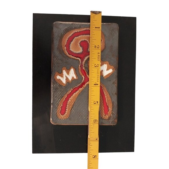 Abstract Pottery Wall Hanging Dancing Red Clay Marked - Picture 5 of 6